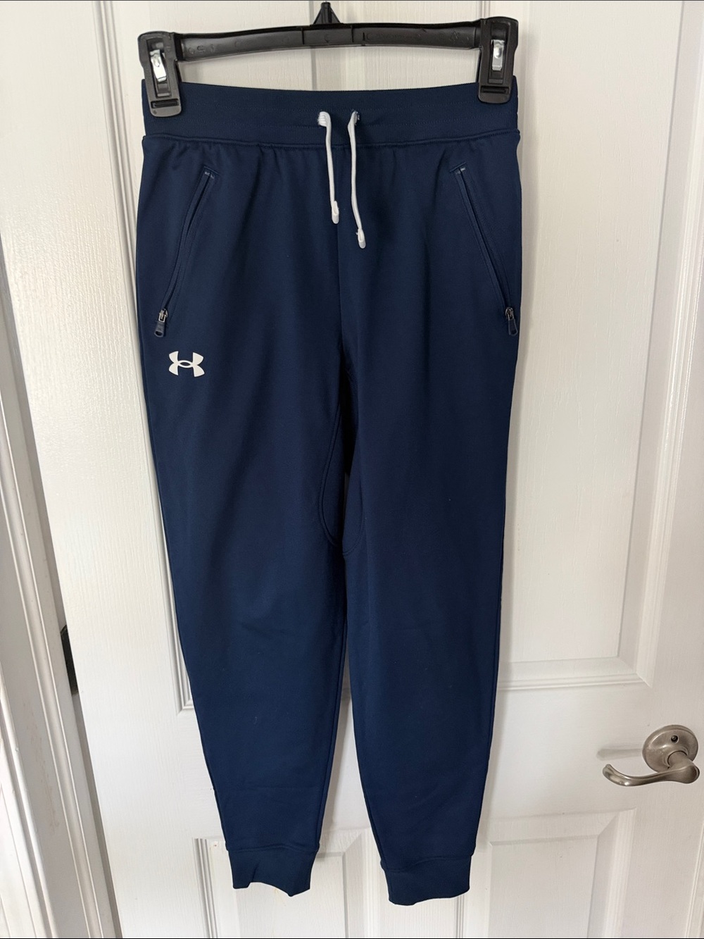 Under Armour Navy Blue Boy’s Jogger Sweatpants with White Logo